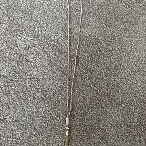 Elegant Silver and Gold Tassel Necklace
